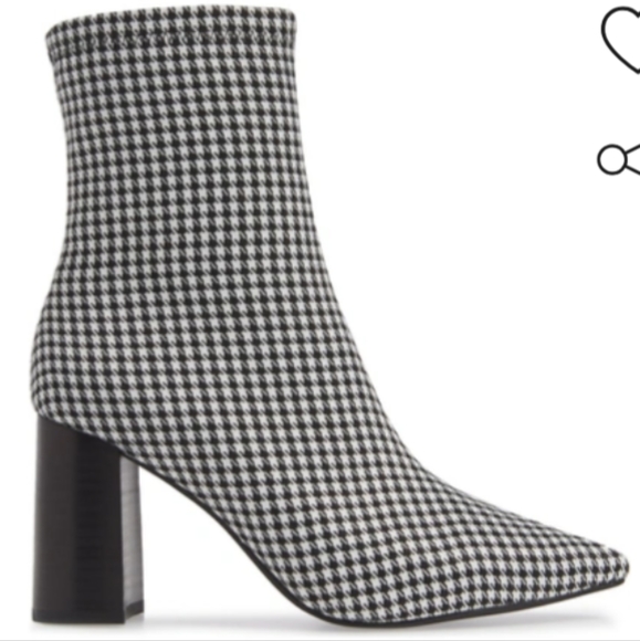 Jeffrey Campbell 'Coma' Pointy Toe Stretch Ankle Booties in Houndstooth - Picture 4 of 9
